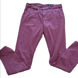 AG Adriano Goldschmied The Farrah High Rise Skinny Jeans Womens 30 Burgundy